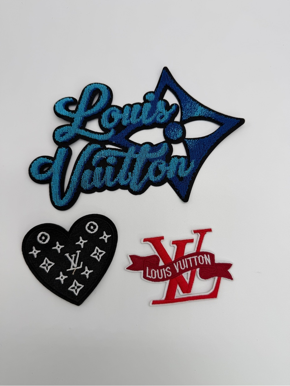 Blue Black & Red Embroidered Patches